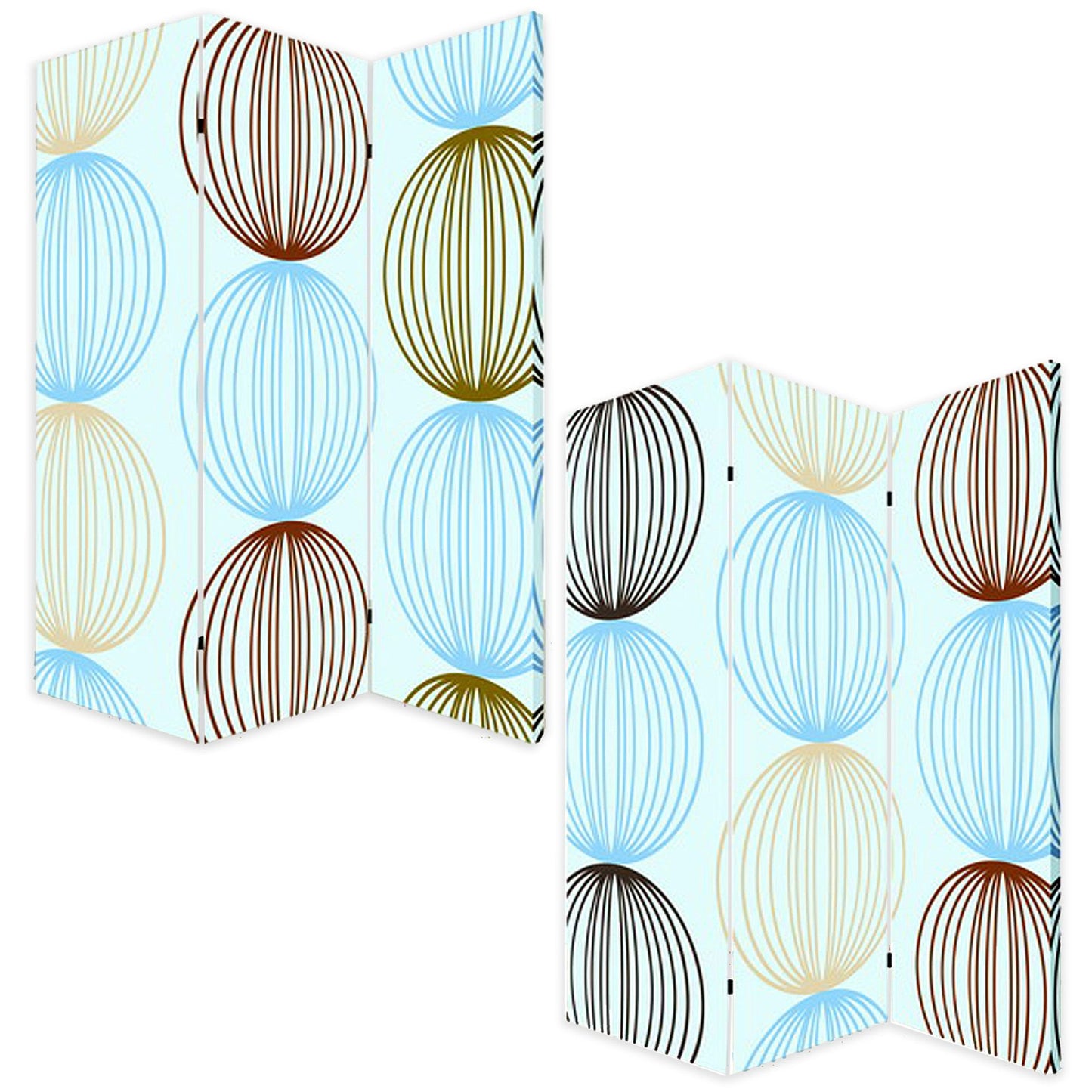 48 X 72 Multi Color Wood Canvas Sphere Screen