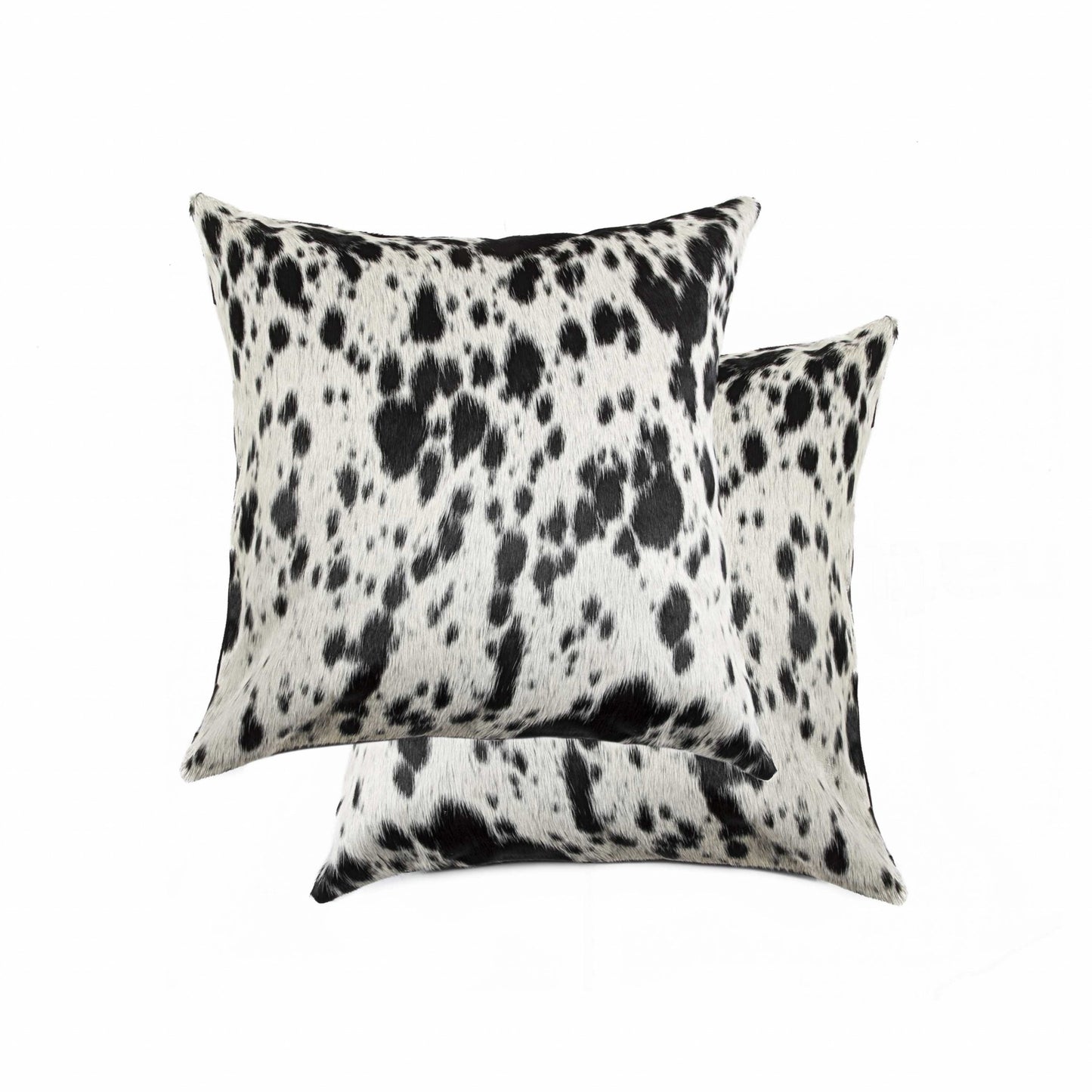 16"X16" Salt And Pepper Black And White Cowhide Pillow 2 Pack