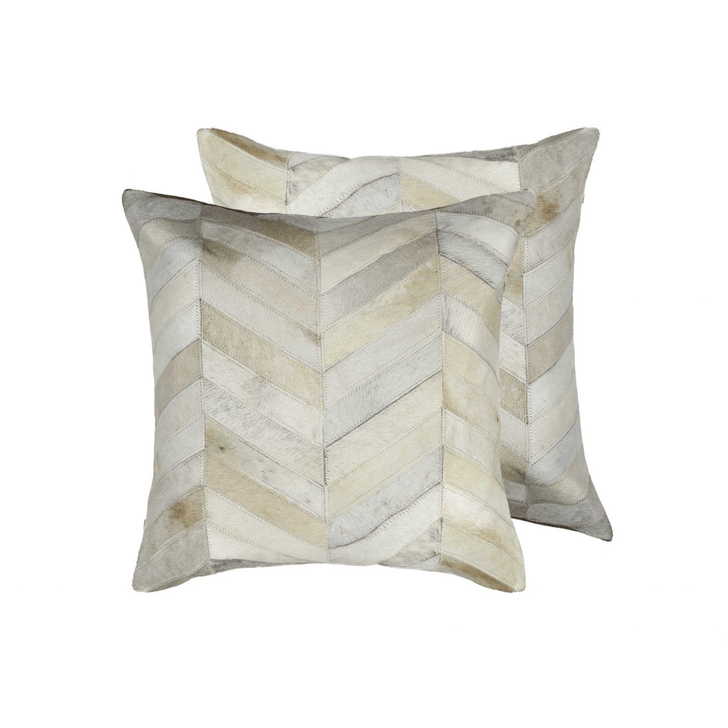 18" X 18" X 5" Natural Cowhide Pillow 2 Pack