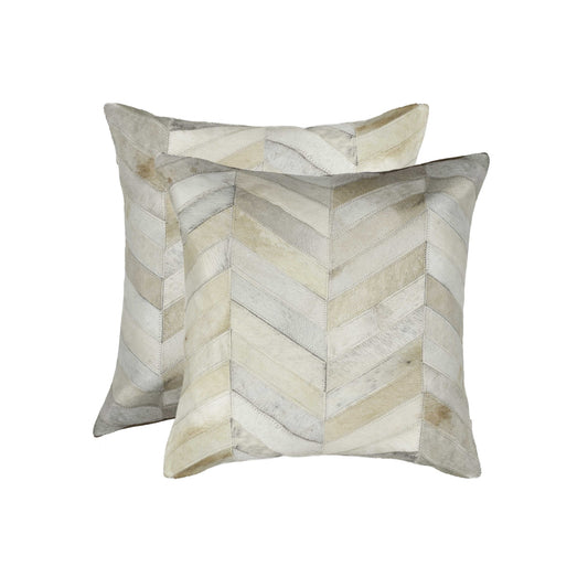 18" X 18" X 5" Natural Cowhide Pillow 2 Pack
