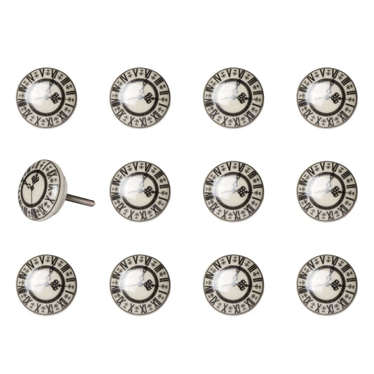 1.5" X 1.5" X 1.5" Cream Black And Gray Knobs 12 Pack