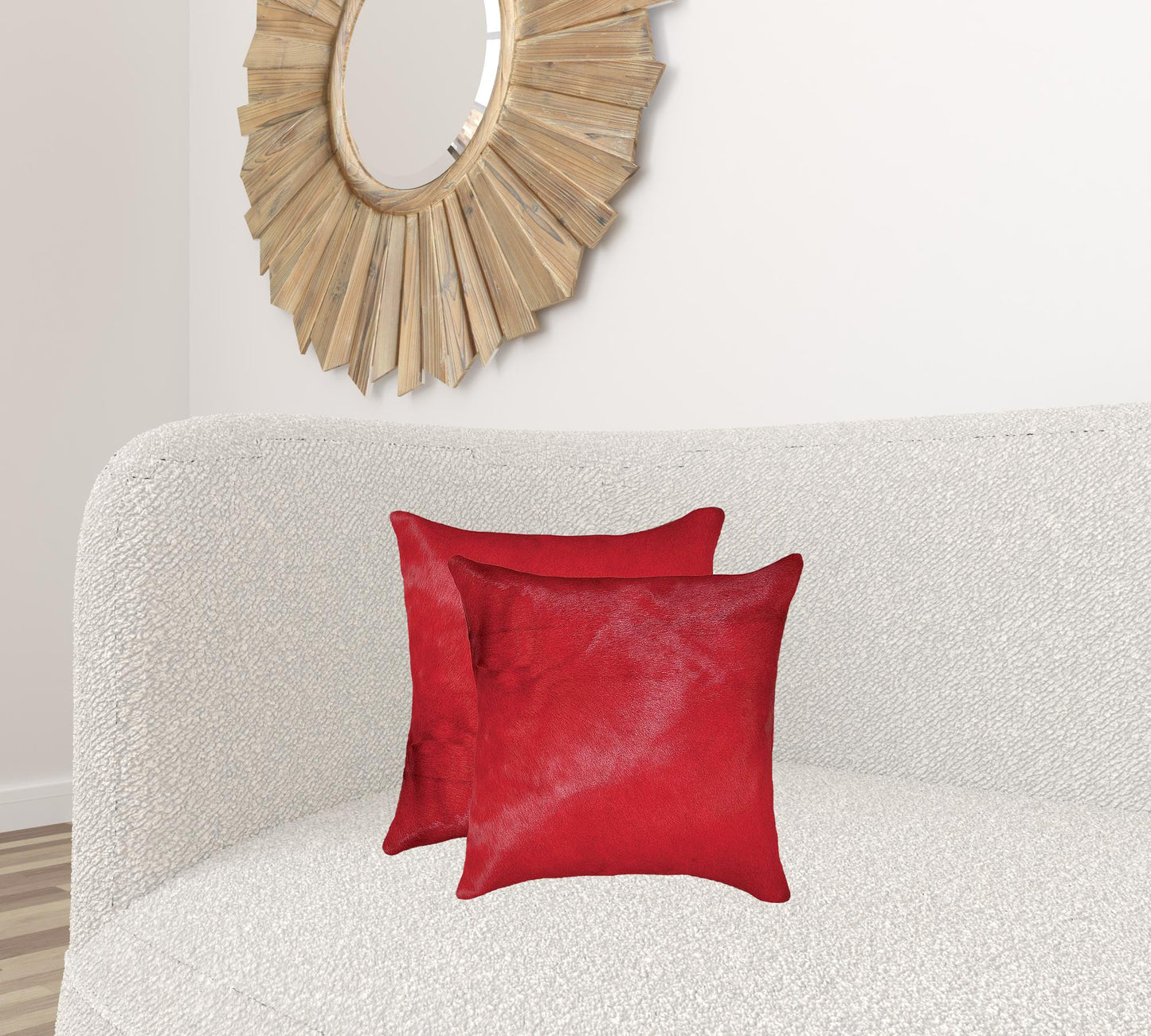 18" X 18" X 5" Wine Cowhide Pillow 2 Pack