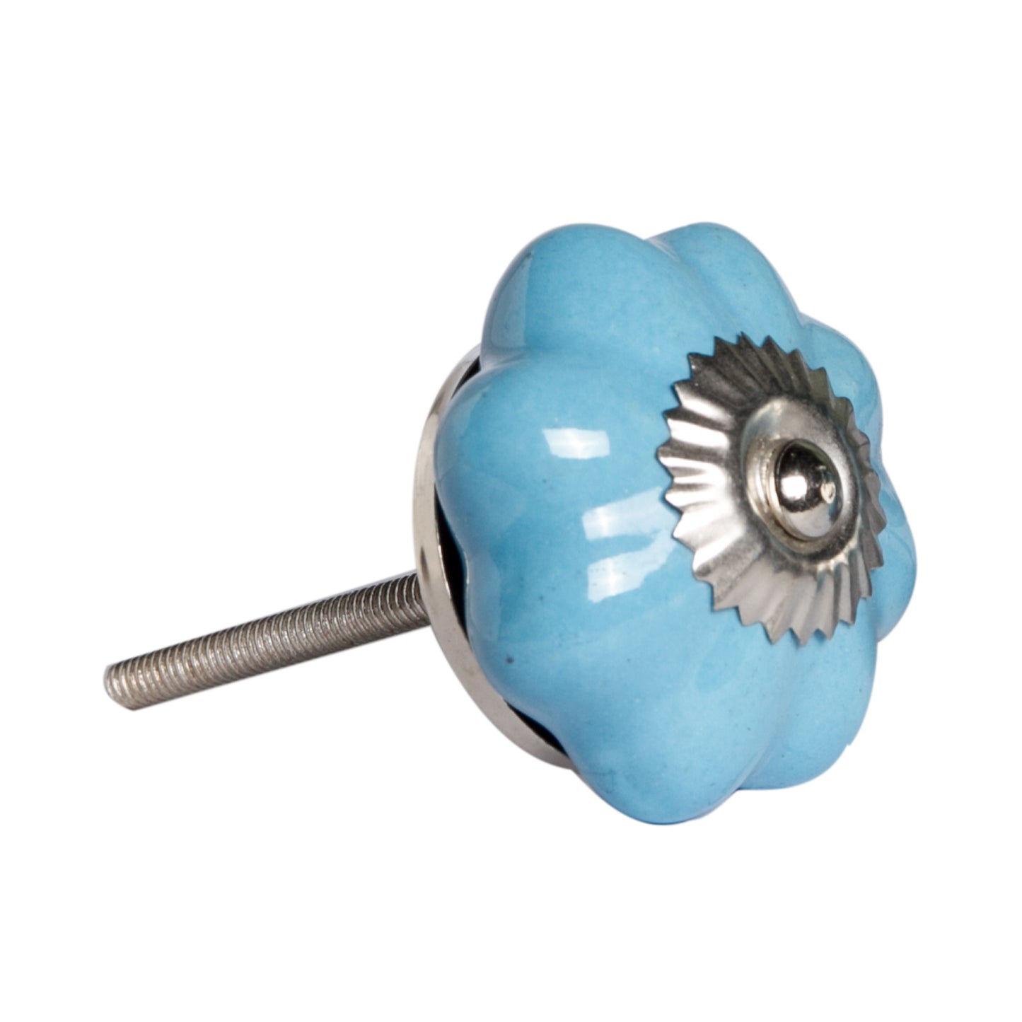 1.5" X 1.5" X 1.5" Light Blue And Silver Knobs 12 Pack