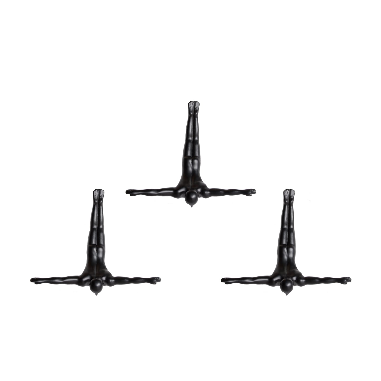 6.5" X 2.5" X 6.5" Wall Diver - Black 3-Pack
