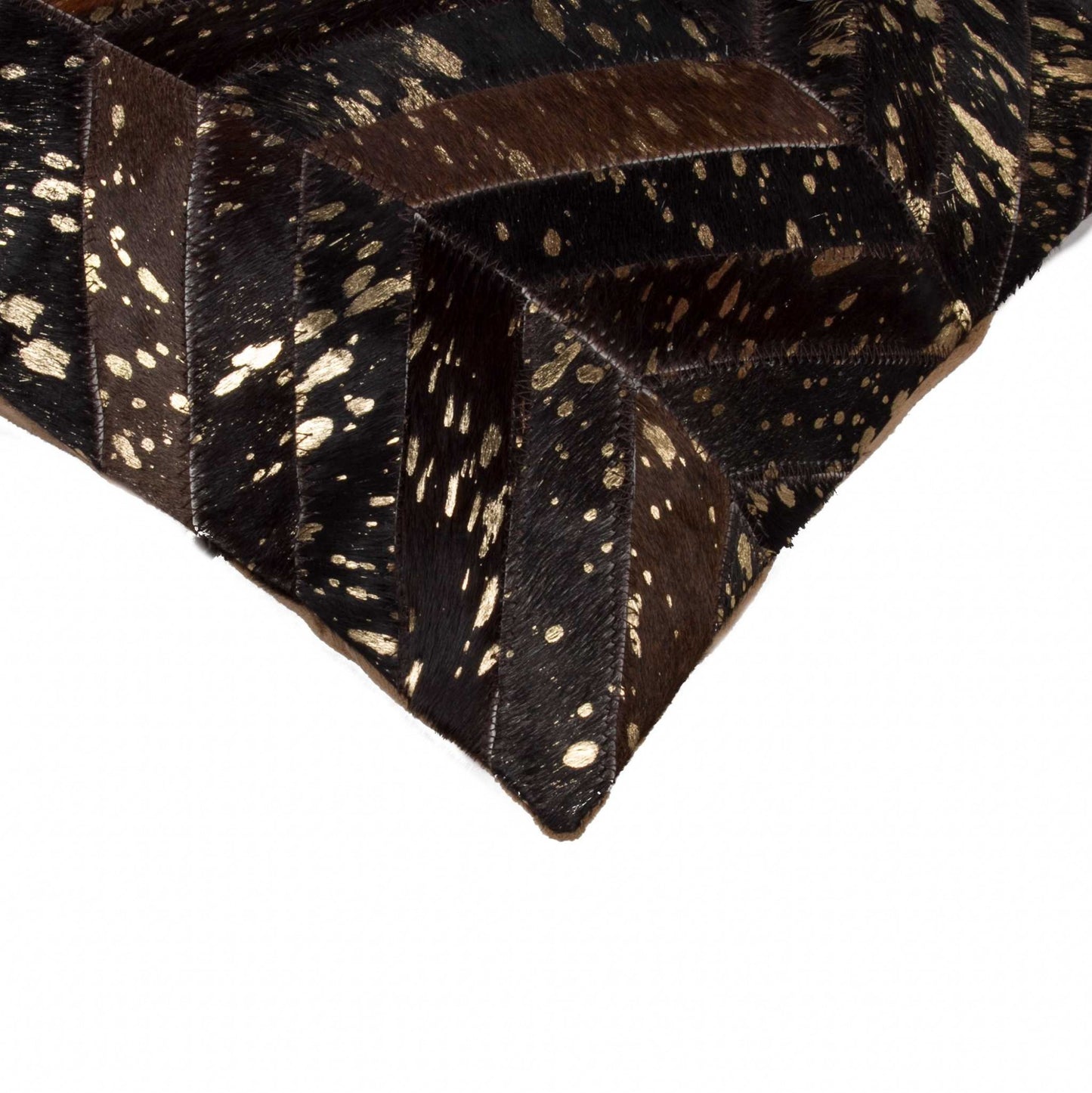 18" X 18" X 5" Chocolate And Gold Pillow