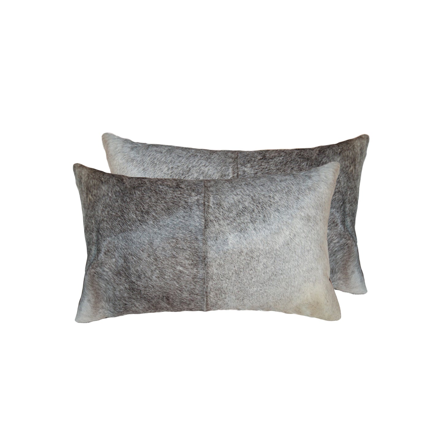 12" X 20" X 5" Salt And Pepper Gray And White Cowhide Pillow 2 Pack