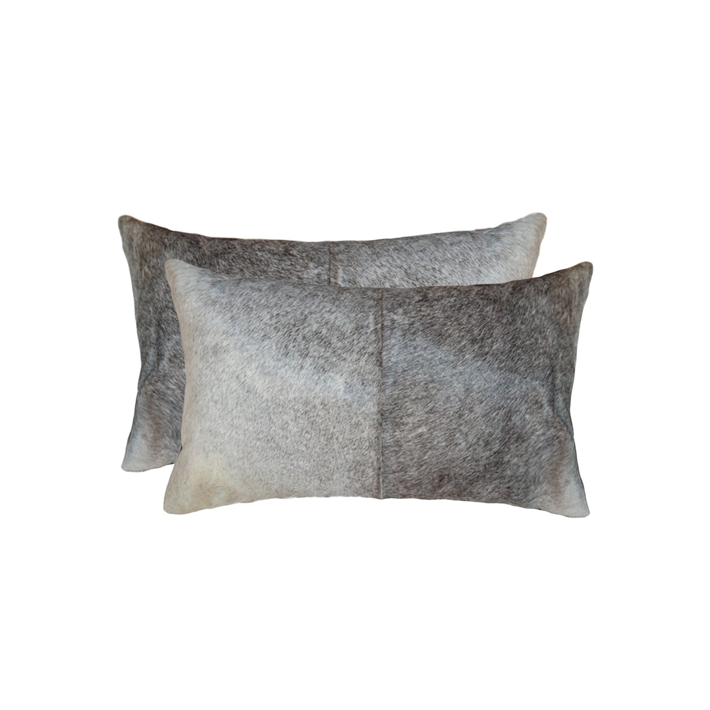 12" X 20" X 5" Salt And Pepper Gray And White Cowhide Pillow 2 Pack