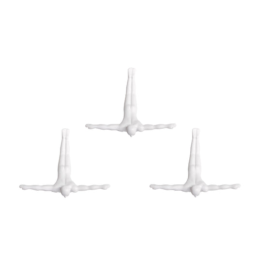 6.5" X 2.5" X 6.5" Wall Diver - White 3-Pack