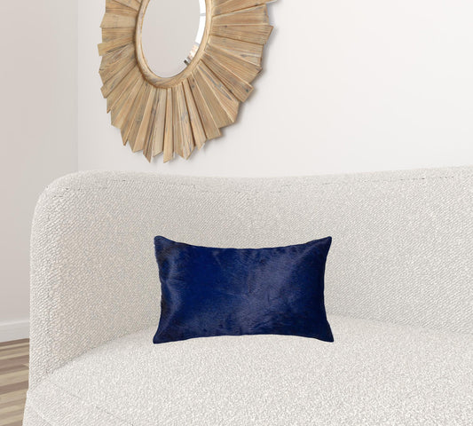 12" X 20" X 5" Navy Torino Kobe Cowhide Pillow