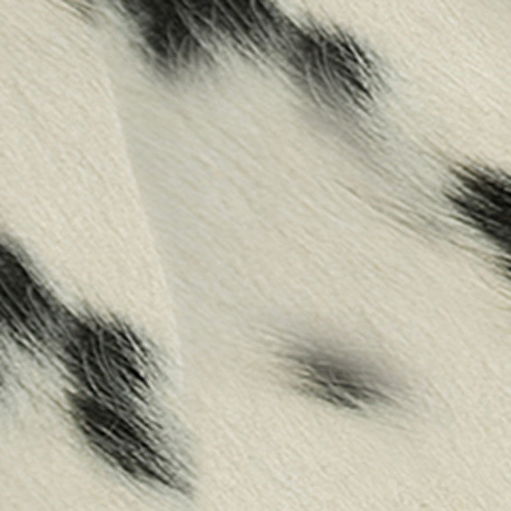 12" X 20" X 5" White And Black Cowhide Pillow 2 Pack