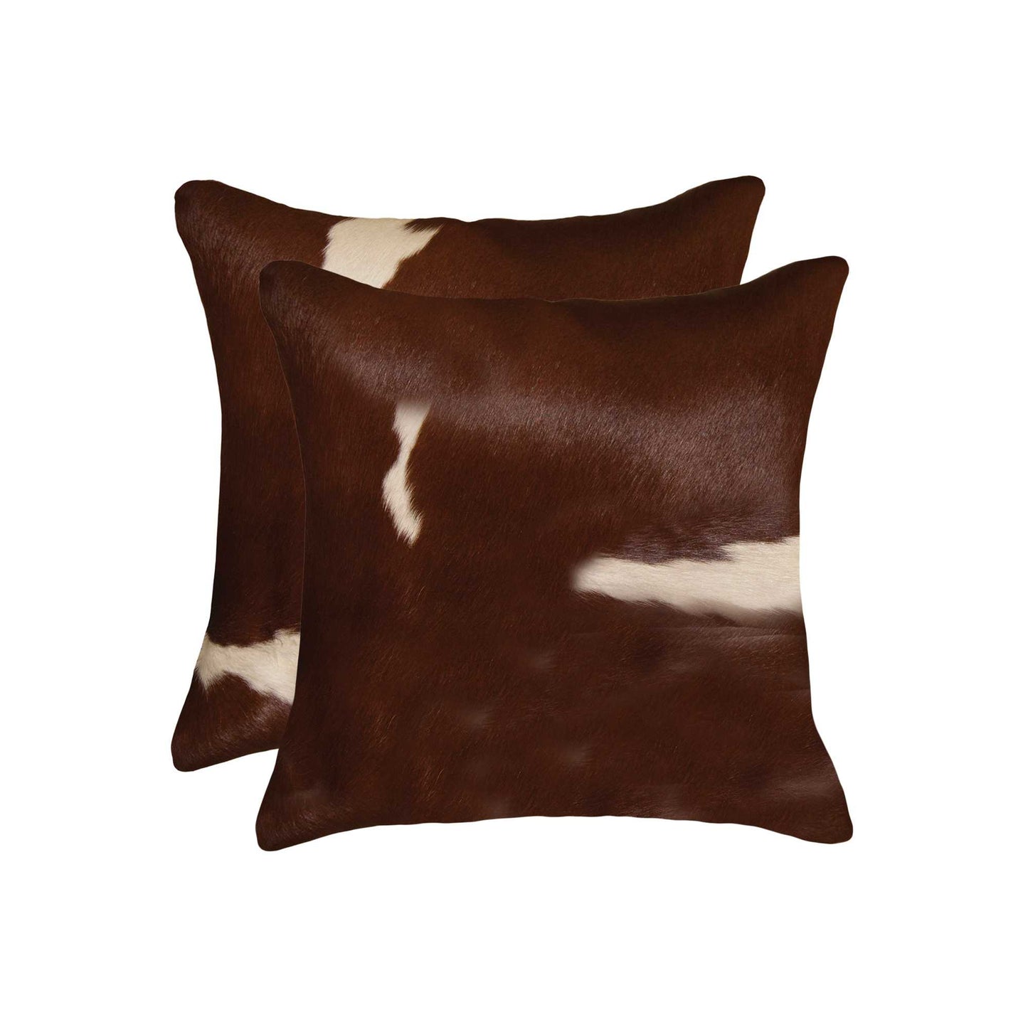 18" X 18" X 5" Brown And White Cowhide Pillow 2 Pack