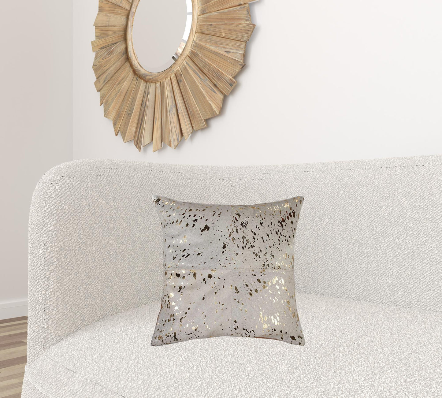 18" X 18" X 5" Natural And Gold Pillow