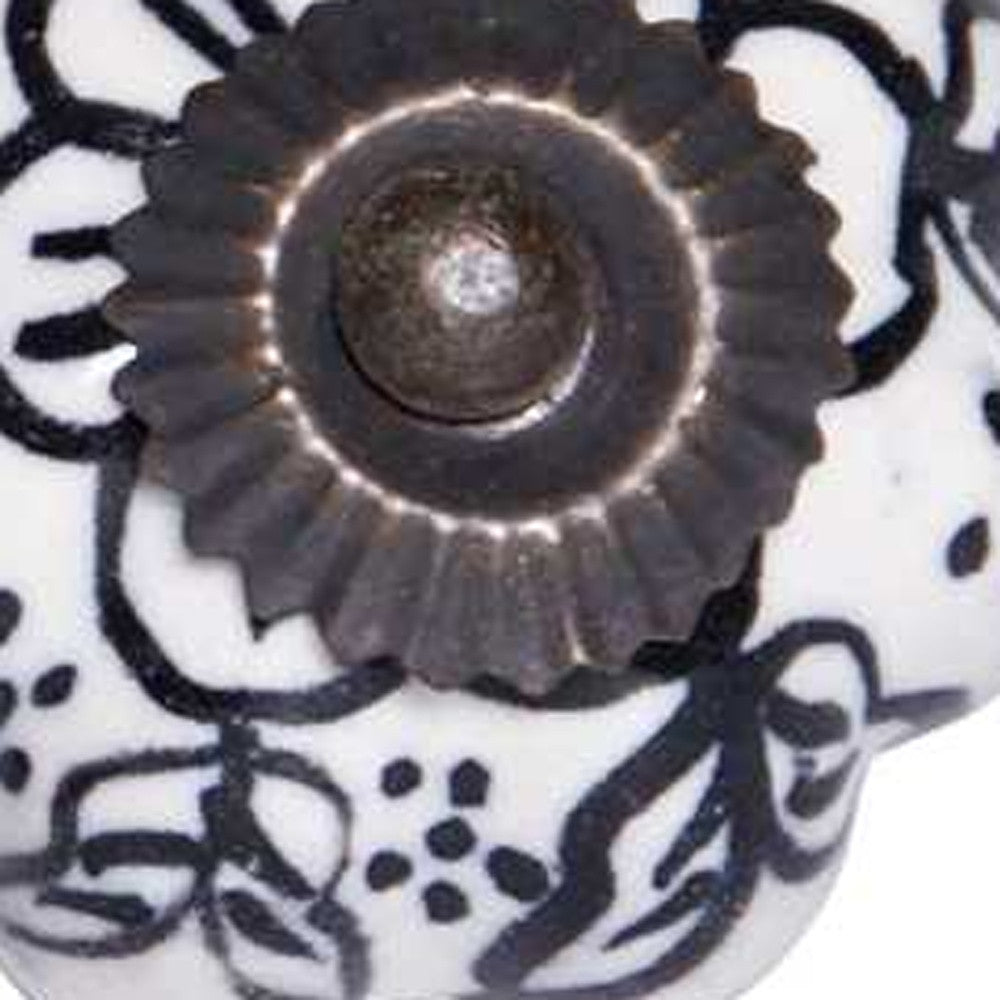 1.5" X 1.5" X 1.5" White Black And Gold Knobs 12 Pack