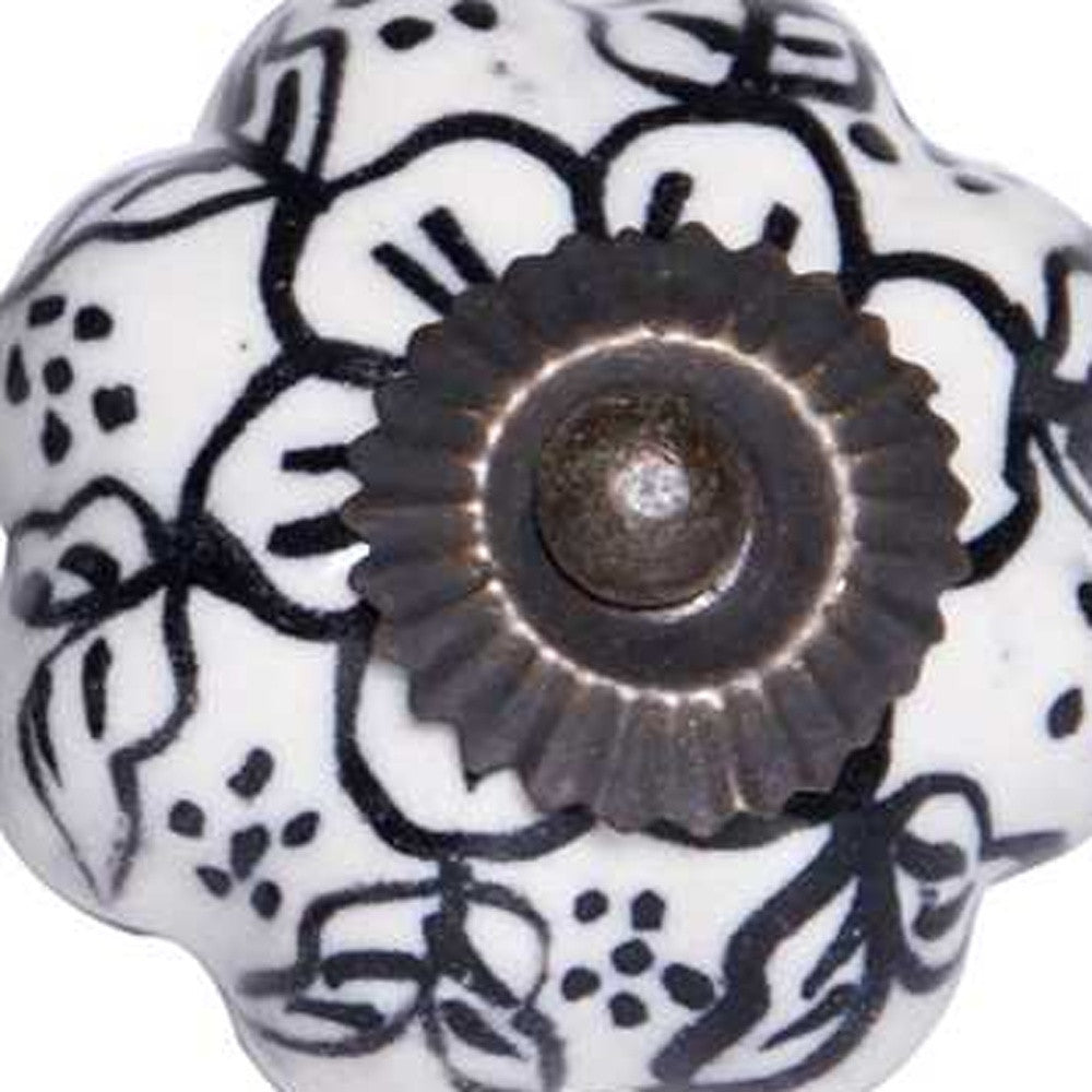 1.5" X 1.5" X 1.5" White Black And Gold Knobs 12 Pack
