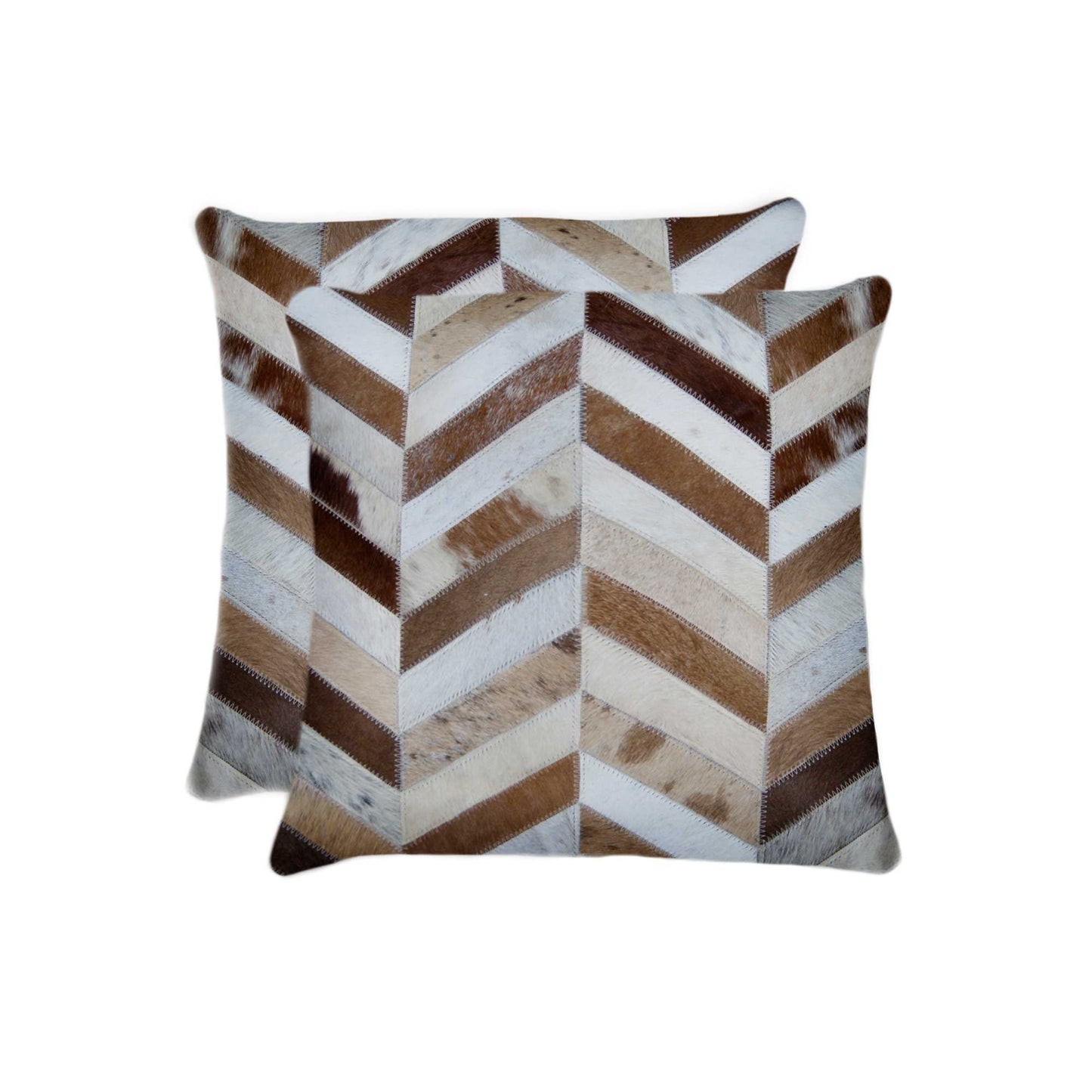 18" X 18" X 5" Modern And Natural Cowhide Pillow 2 Pack