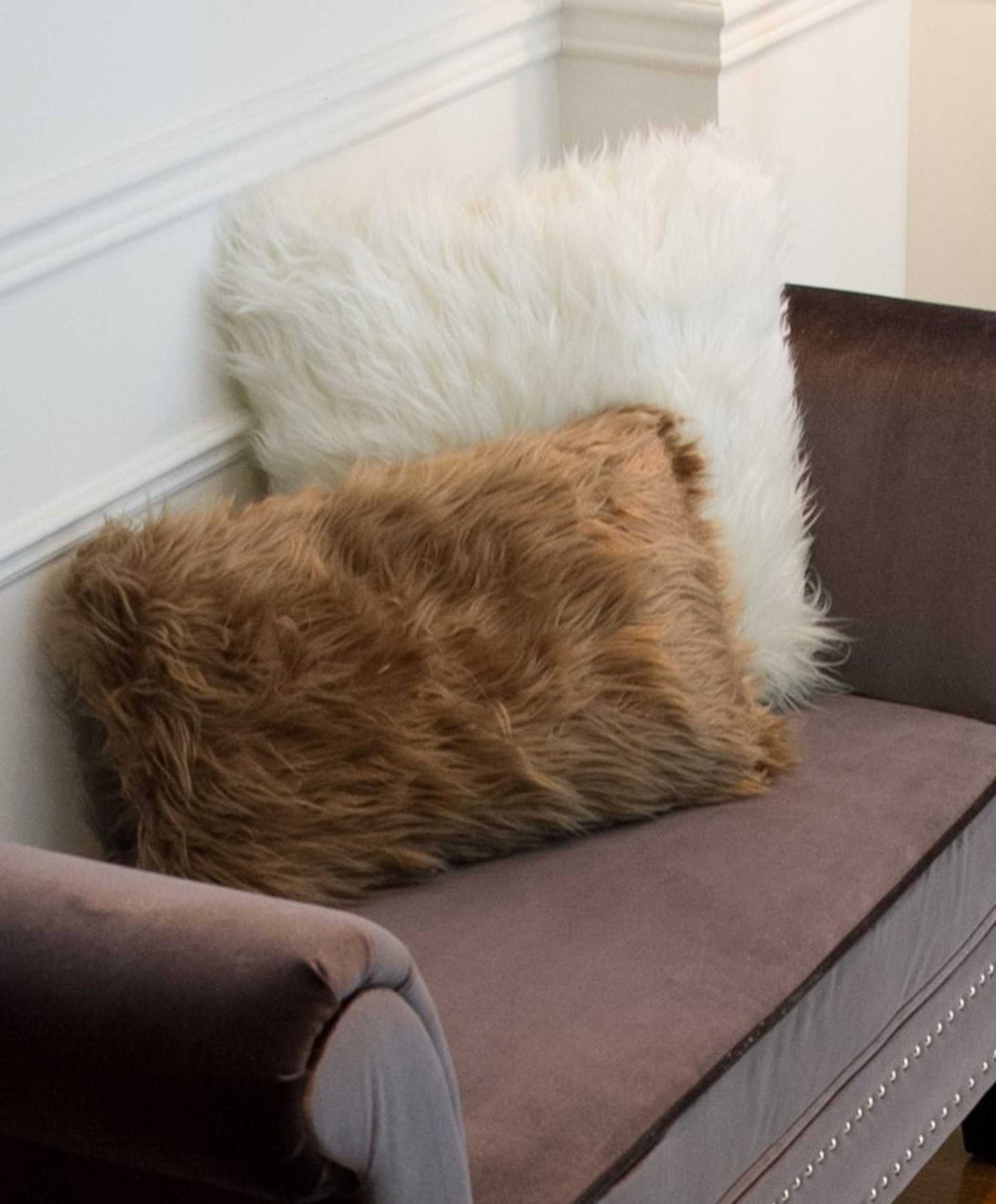 12" X 20" X 5" Tan Faux Pillow 2 Pack