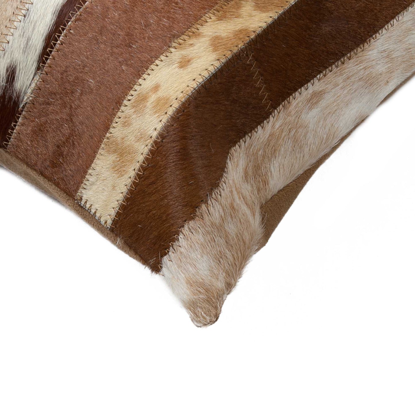 12" X 20" X 5" Brown And White Pillow