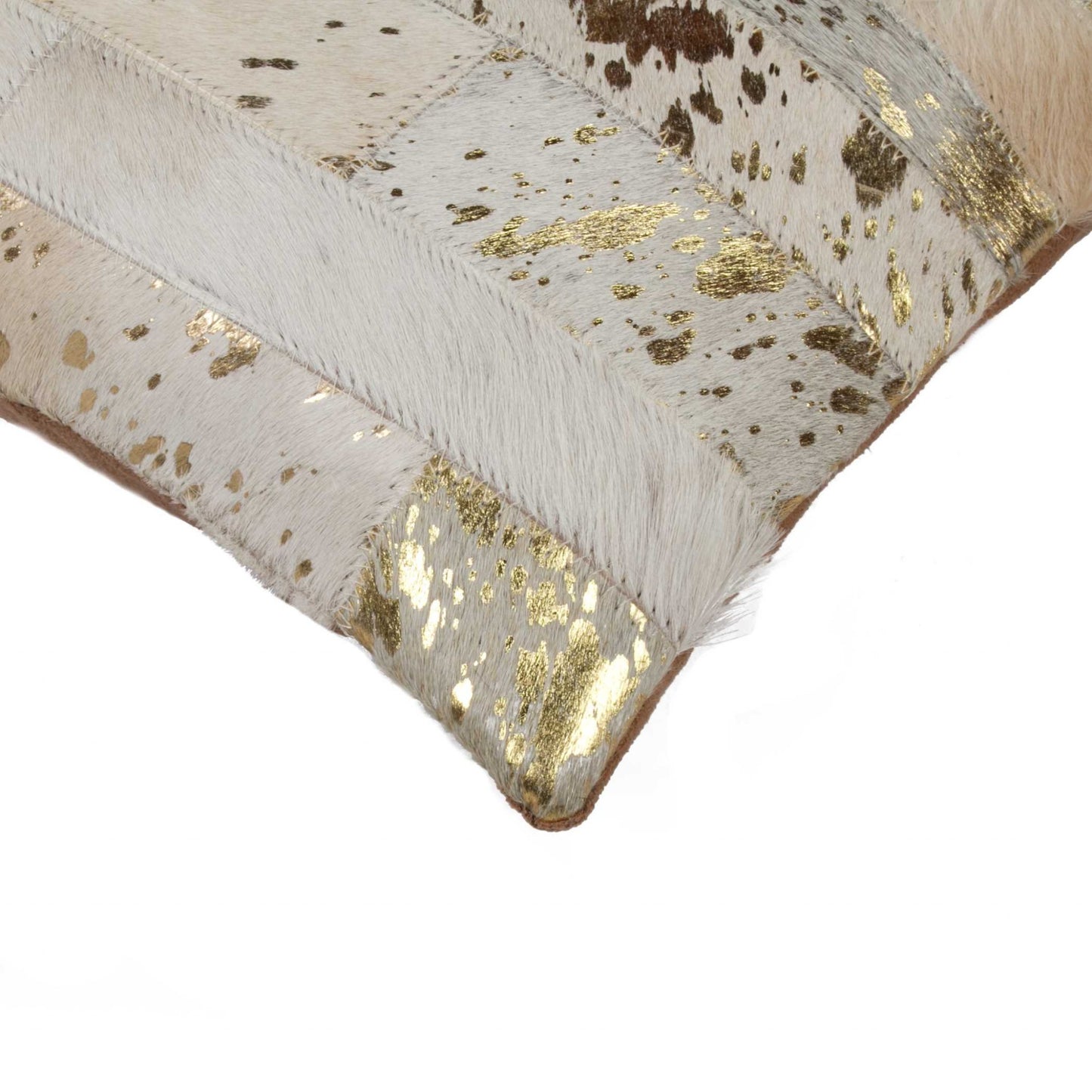 12" X 20" X 5" Natural And Gold Pillow