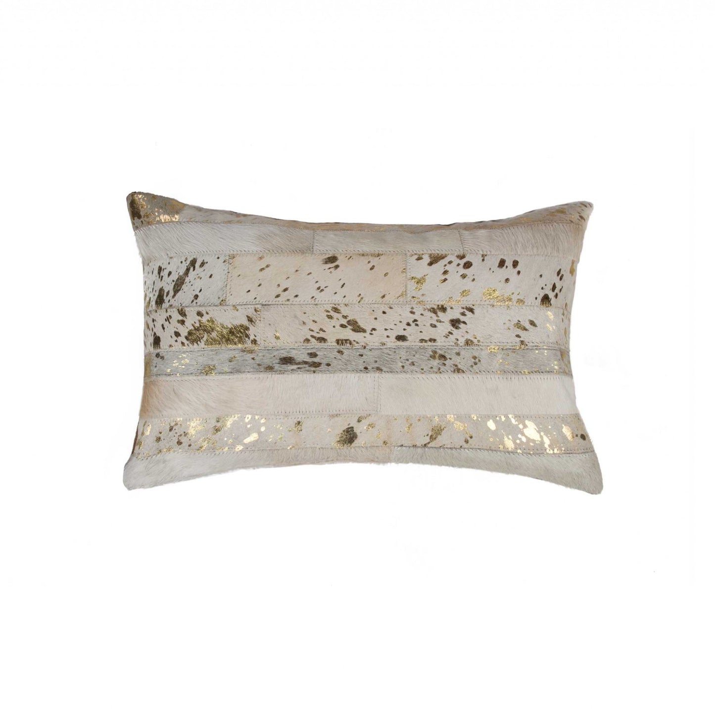 12" X 20" X 5" Natural And Gold Pillow