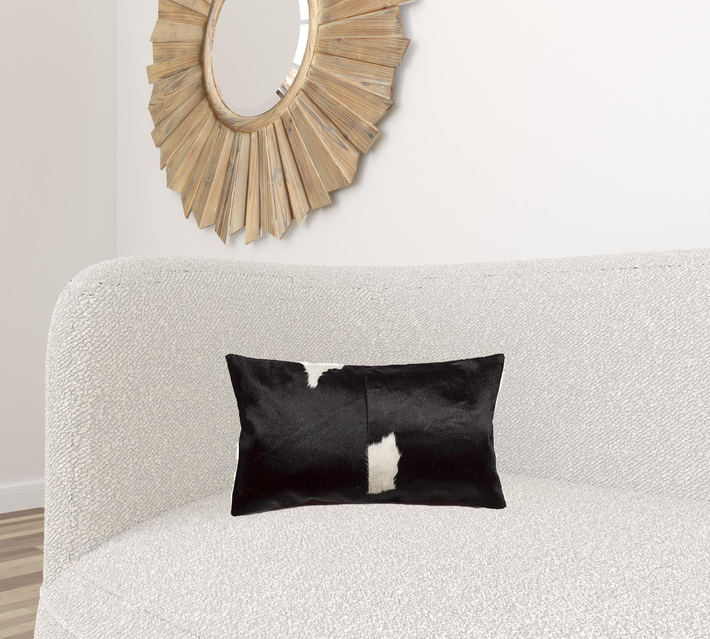 Black And White Torino Kobe Cowhide Pillow