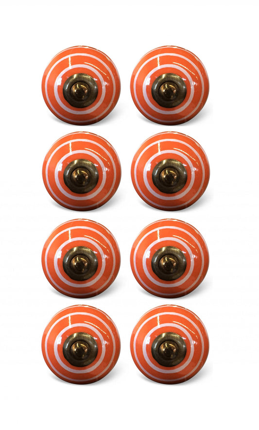 1.5" X 1.5" X 1.5" Bronze White And Orange Knobs 8 Pack
