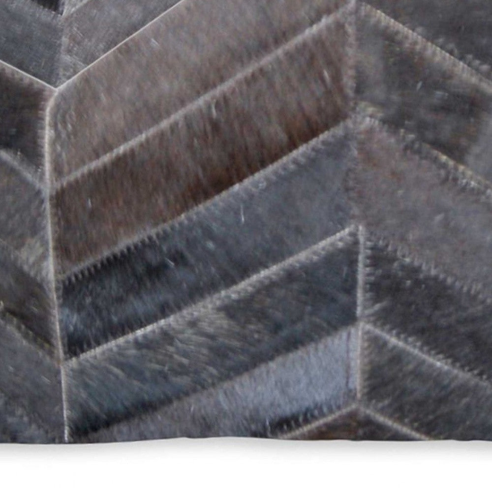 12" X 20" X 5" Cool Chocolate Torino Kobe Chevron Pillow