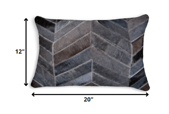 12" X 20" X 5" Cool Chocolate Torino Kobe Chevron Pillow