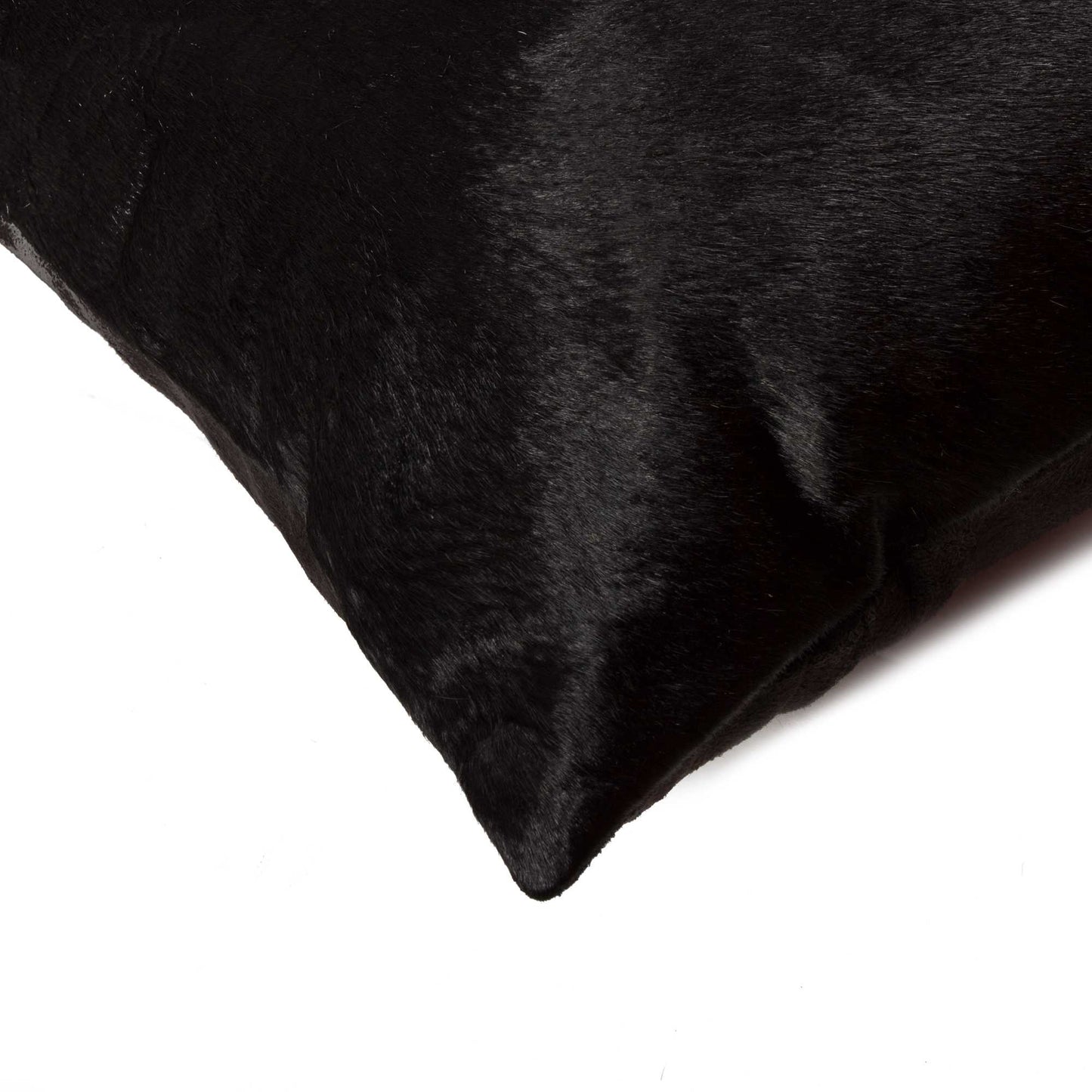 12" X 20" X 5" Black Cowhide Pillow 2 Pack