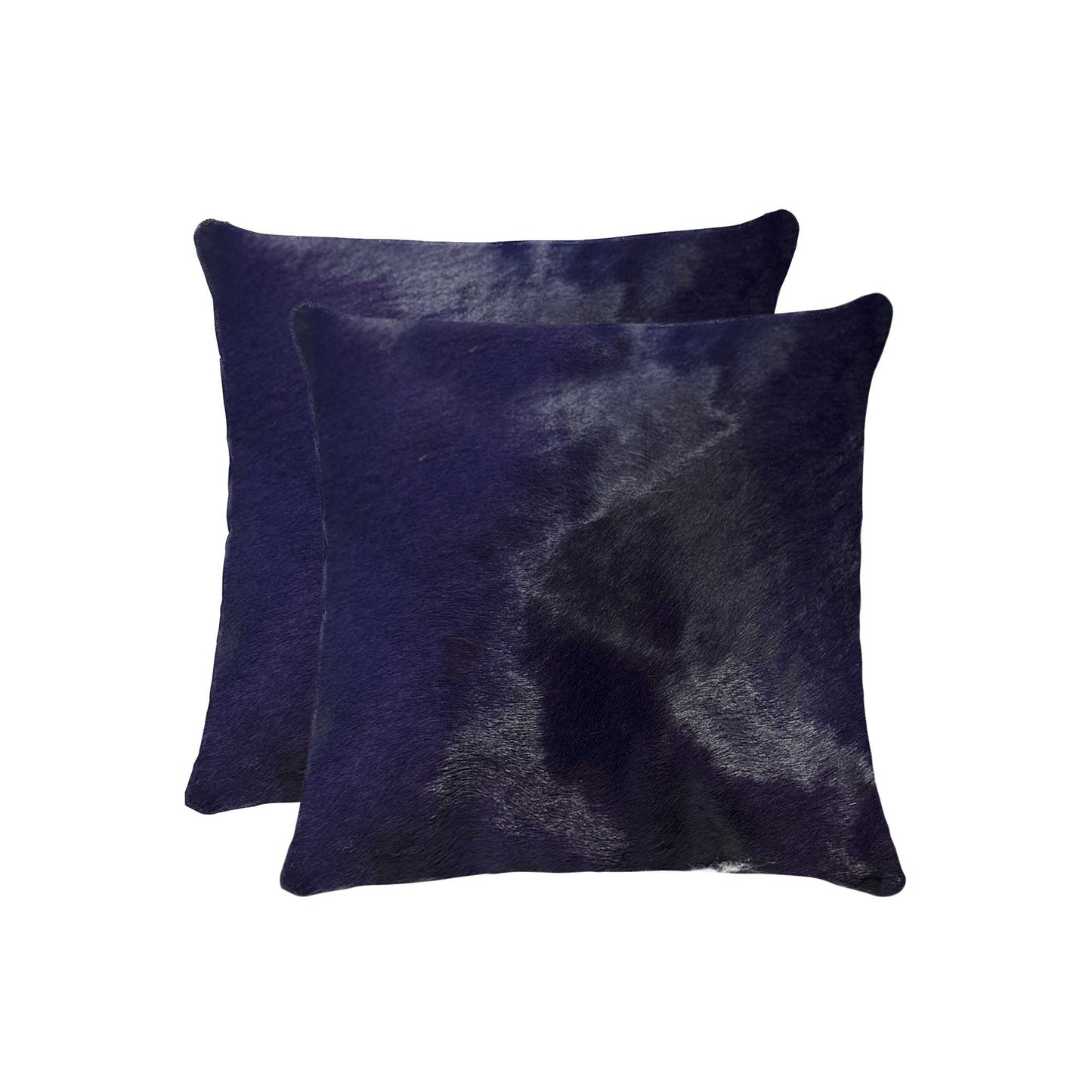 18" X 18" X 5" Navy Cowhide Pillow 2 Pack