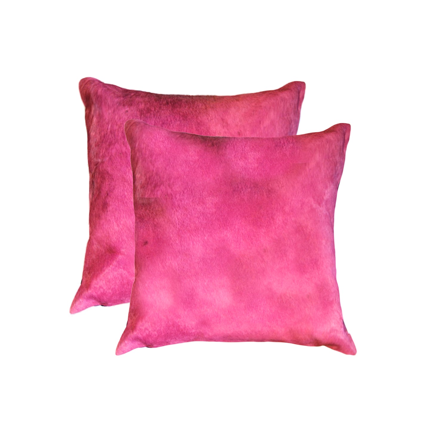 18" X 18" X 5" Fuschia Cowhide Pillow 2 Pack