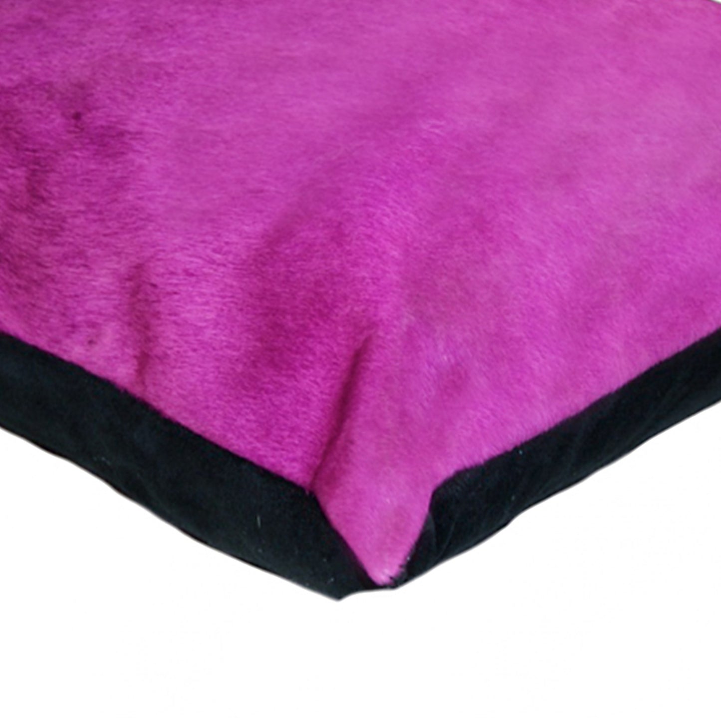 18" X 18" X 5" Fuschia Cowhide Pillow 2 Pack