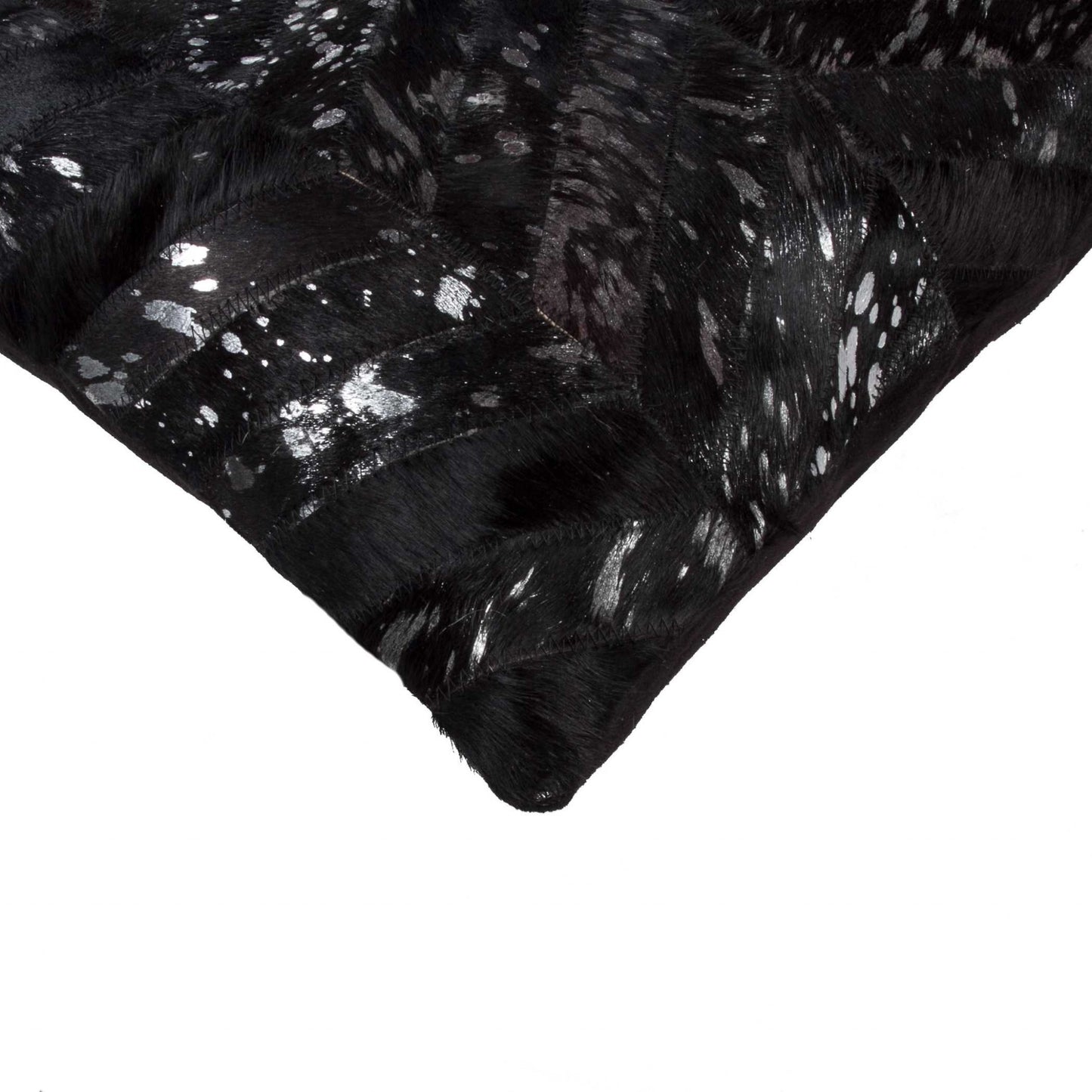 18" X 18" X 5" Black And Silver Pillow