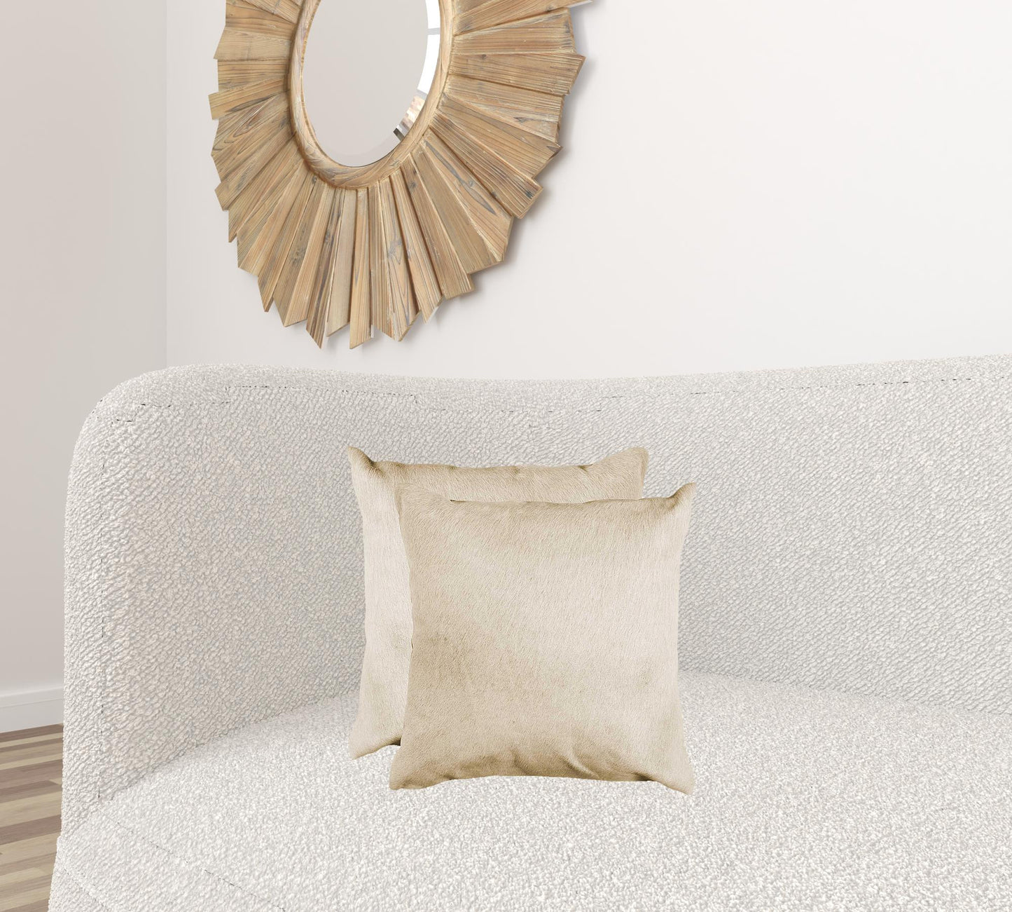 18" X 18" X 5" Natural Torino Cowhide Pillow 2 Pack