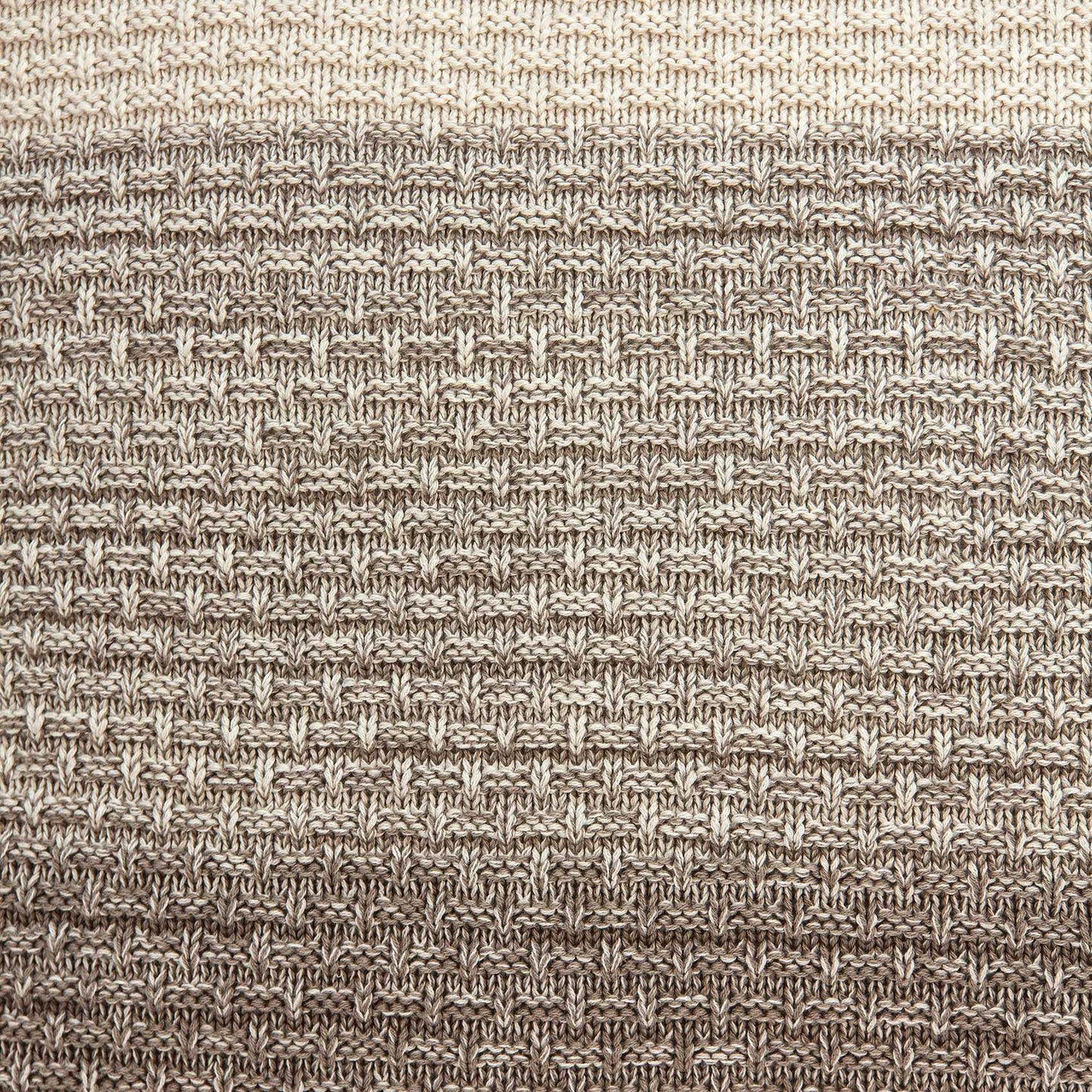 20" X 20" Beige and Brown Cotton Pillow