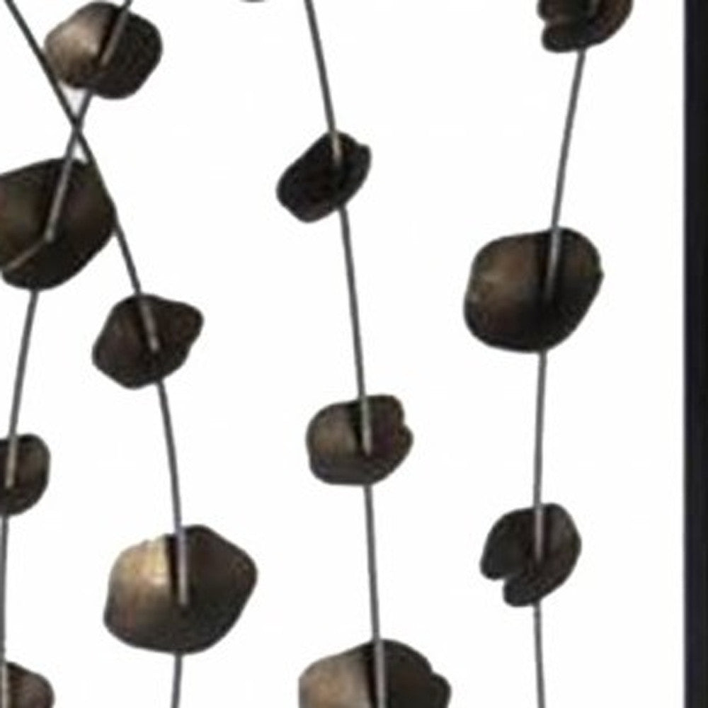 48 X 1 X 71 Gray And Bronze Metal Falling Blooms Screen