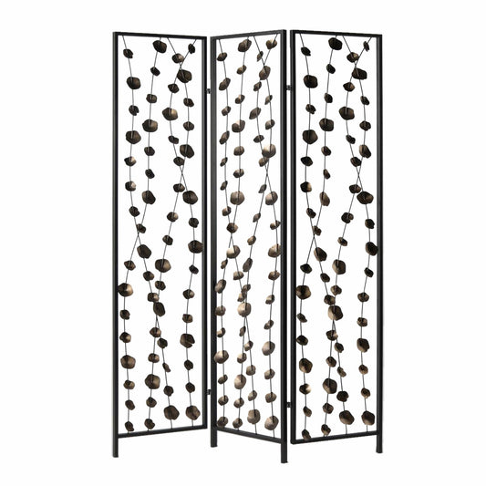 48 X 1 X 71 Gray And Bronze Metal Falling Blooms Screen