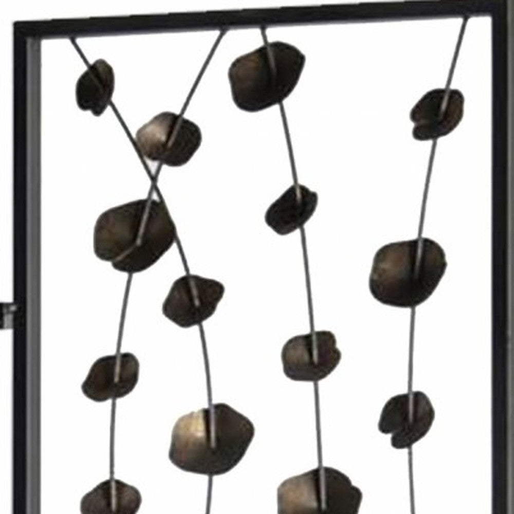 48 X 1 X 71 Gray And Bronze Metal Falling Blooms Screen