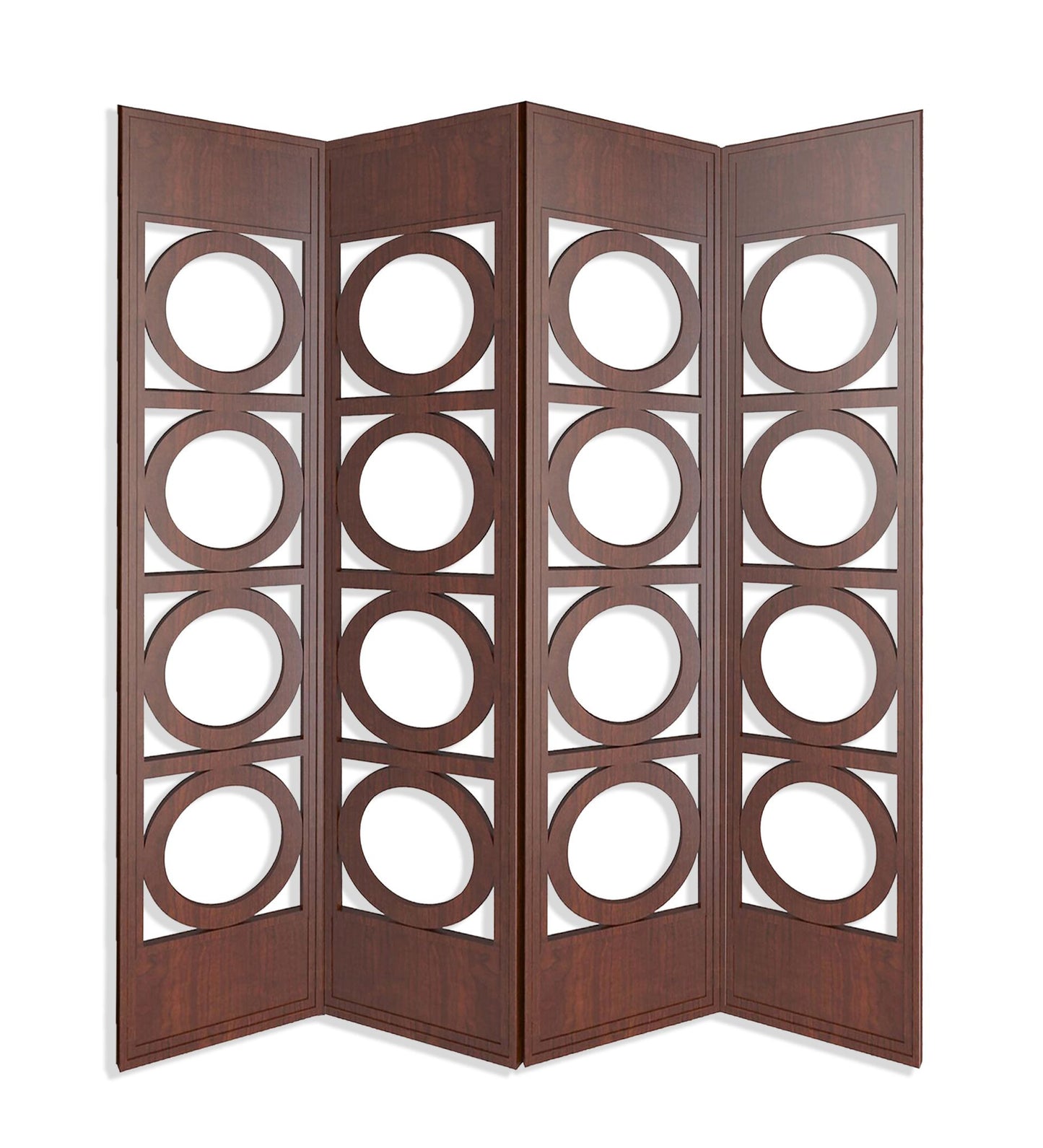 84" X 2" X 84" Brown 4 Panel Wood Screen