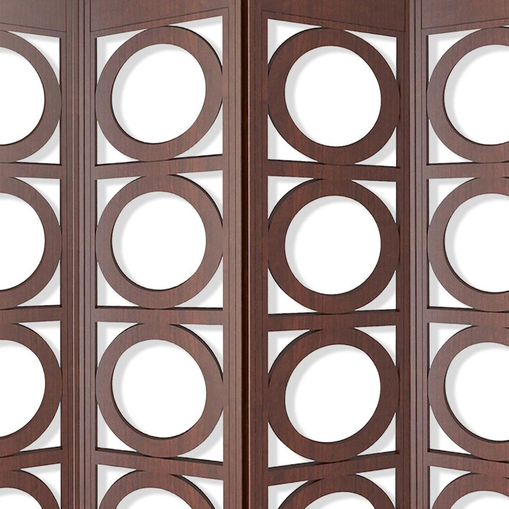 84" X 2" X 84" Brown 4 Panel Wood Screen