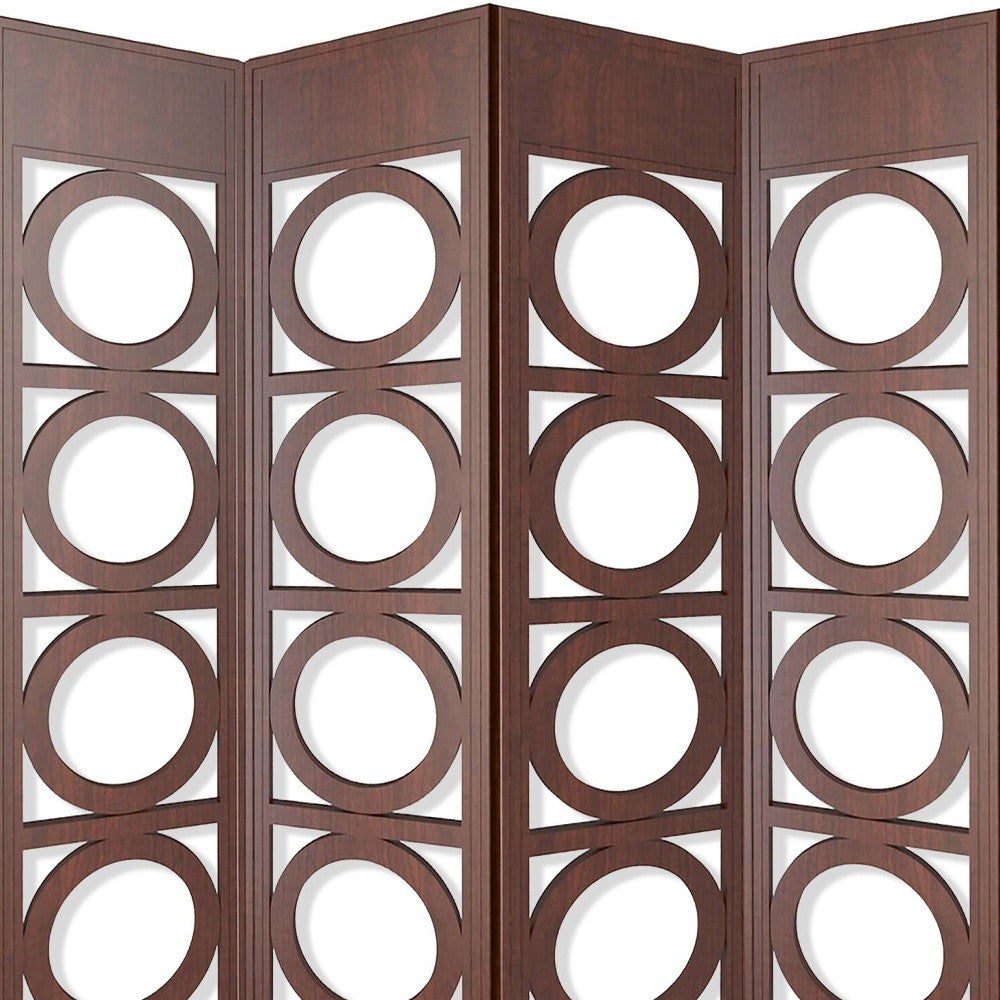 84" X 2" X 84" Brown 4 Panel Wood Screen