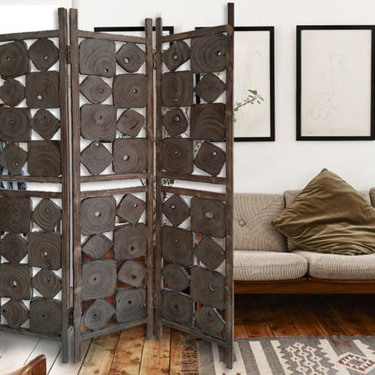 53" X 1" X 71" Weathered Brown Wood Screen