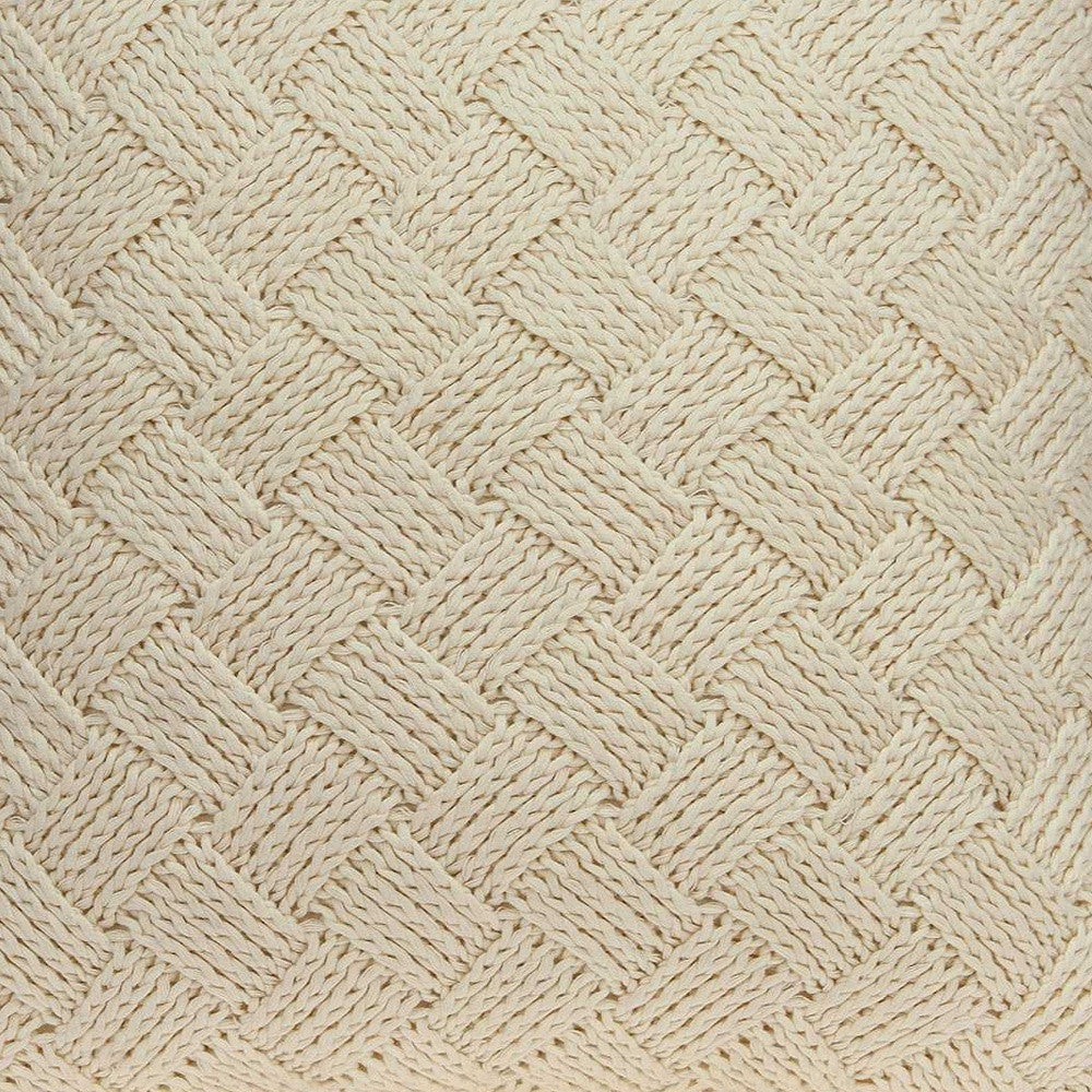 20" X 7" X 20" Transitional Beige Pillow Cover With Poly Insert