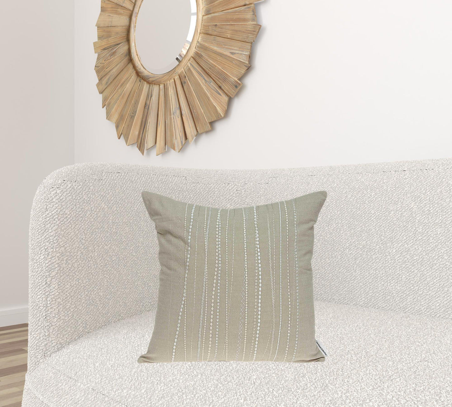 20" X 7" X 20" Charming Transitional Beige Pillow Cover With Poly Insert