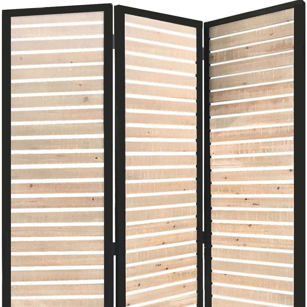 41 X 1.5 X 67 Natural Brown Wood And Metal Screen