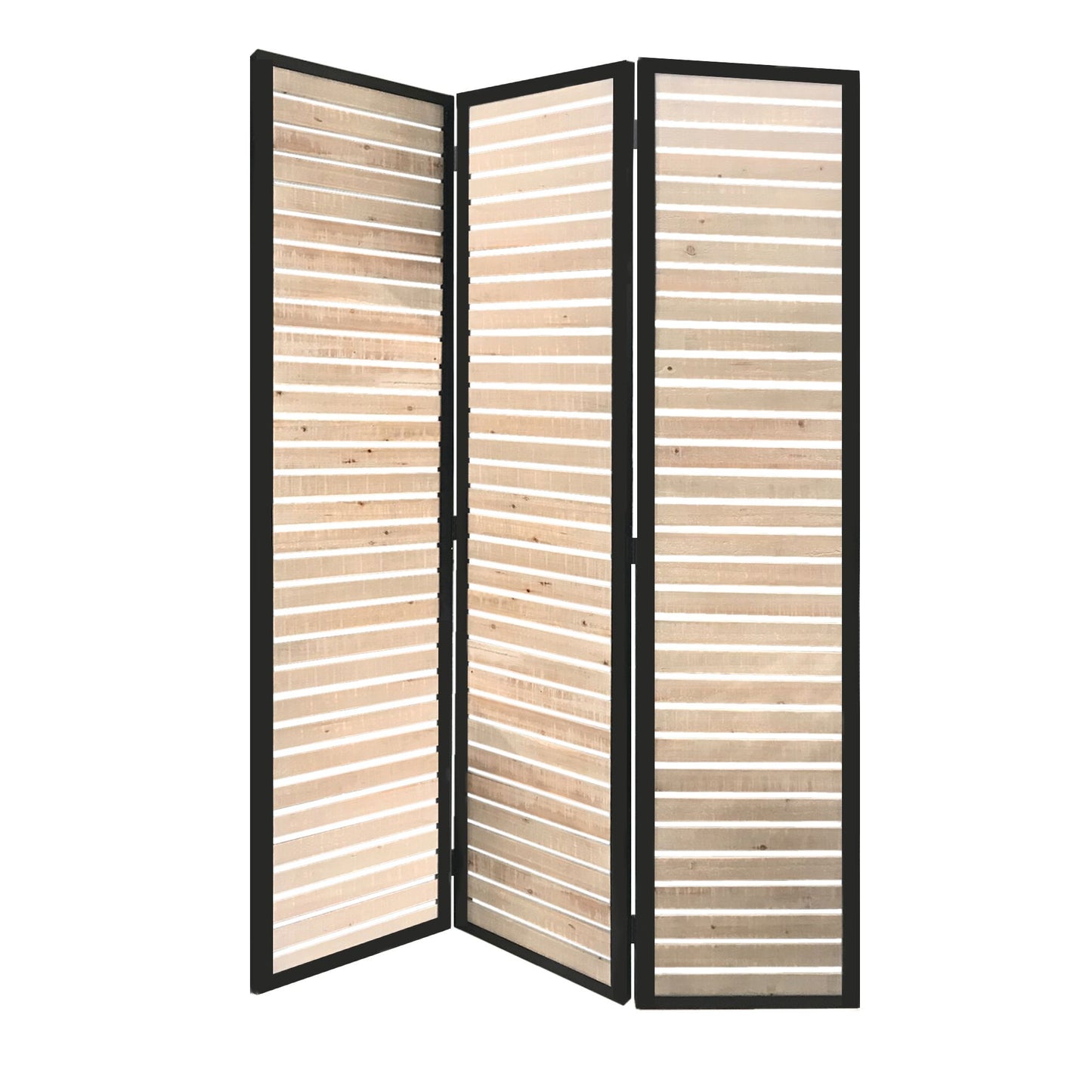 41 X 1.5 X 67 Natural Brown Wood And Metal Screen