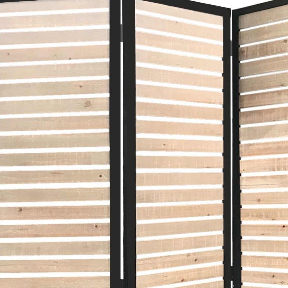 41 X 1.5 X 67 Natural Brown Wood And Metal Screen