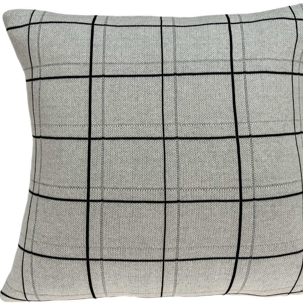 20" X 7" X 20" Transitional Gray Pillow Cover With Poly Insert