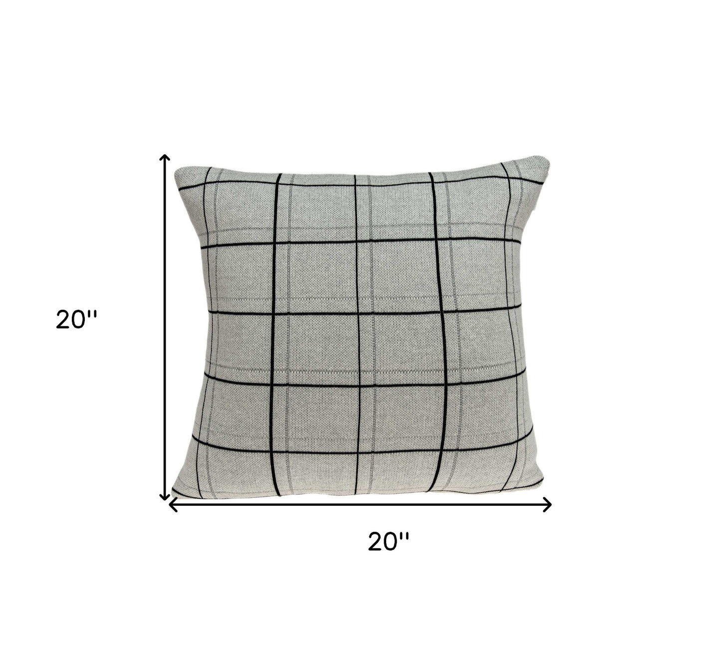 20" X 7" X 20" Transitional Gray Pillow Cover With Poly Insert