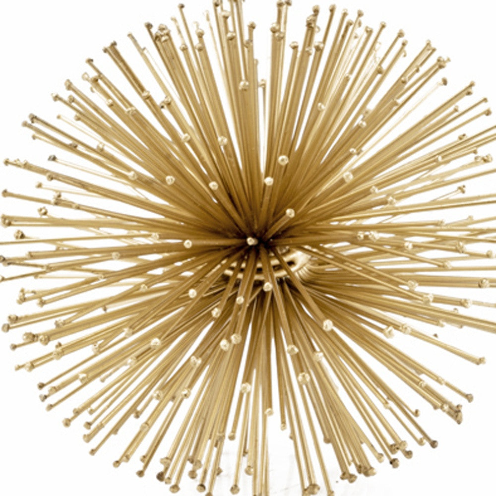 6" X 6" X 6" Gold Iron Urchin Small Sphere