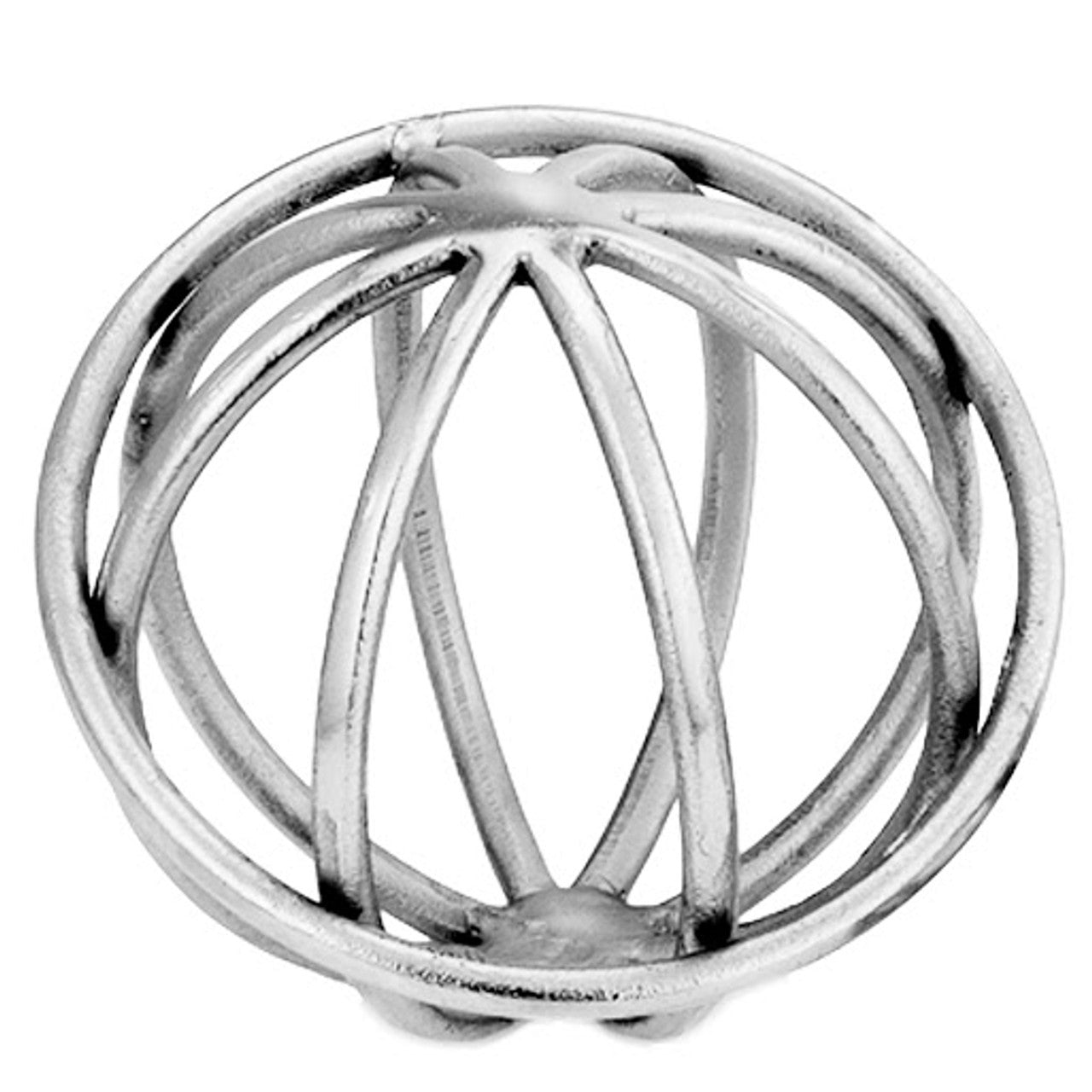 8" X 8" X 7" Silver Aluminum Large Sphere